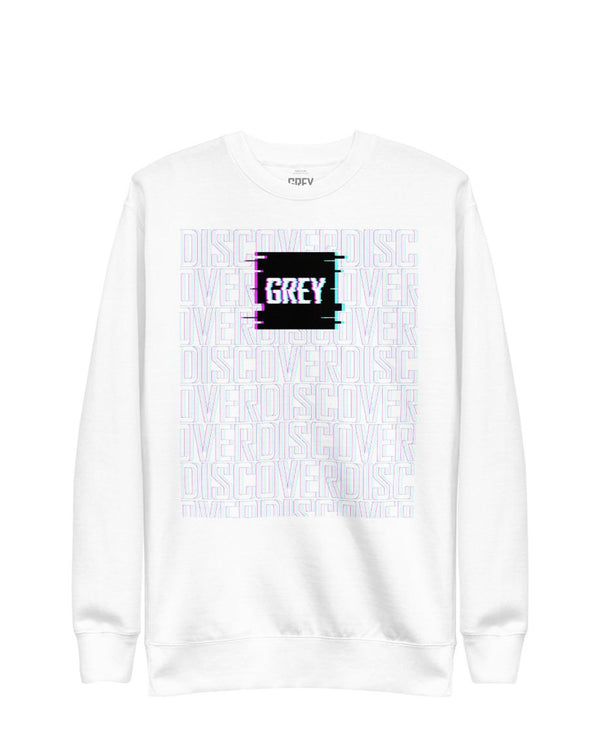 Glitch Sweatshirt-Sweatshirt-White-S-GREY Style