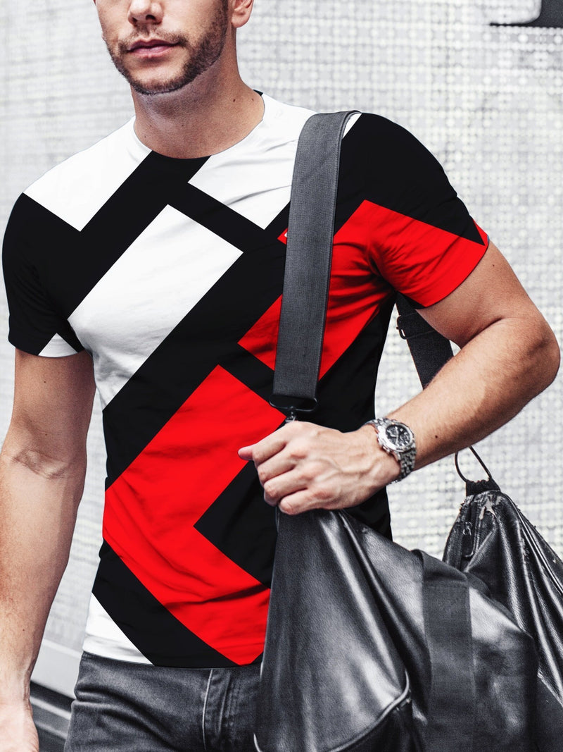 Bold Pattern Tee-T-Shirt-Black-XS-GREY Style