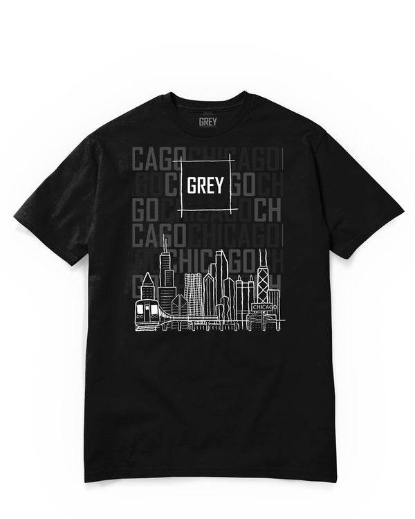 Chicago Founder's Tee-T-Shirt-Black-XS-GREY Style