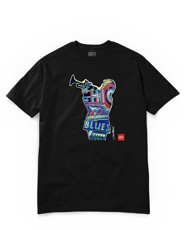 Chicago Trumpet - In Collab With Jason Watts-T-Shirt-White-XS-GREY Style