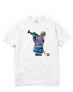 Chicago Trumpet - In Collab With Jason Watts-T-Shirt-White-XS-GREY Style