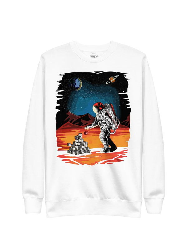 Discoverer Astronaut Sweatshirt-Sweatshirt-White-S-GREY Style