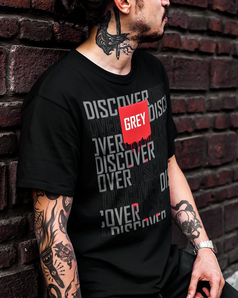 Dripping discoverGREY Logo Tee-T-Shirt-Black-XS-GREY Style