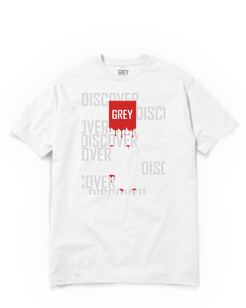 Dripping discoverGREY Logo Tee-T-Shirt-White-XS-GREY Style