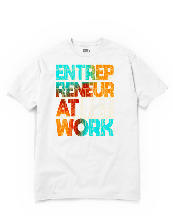 Entrepreneur At Work Tee-T-Shirt-White-XS-GREY Style