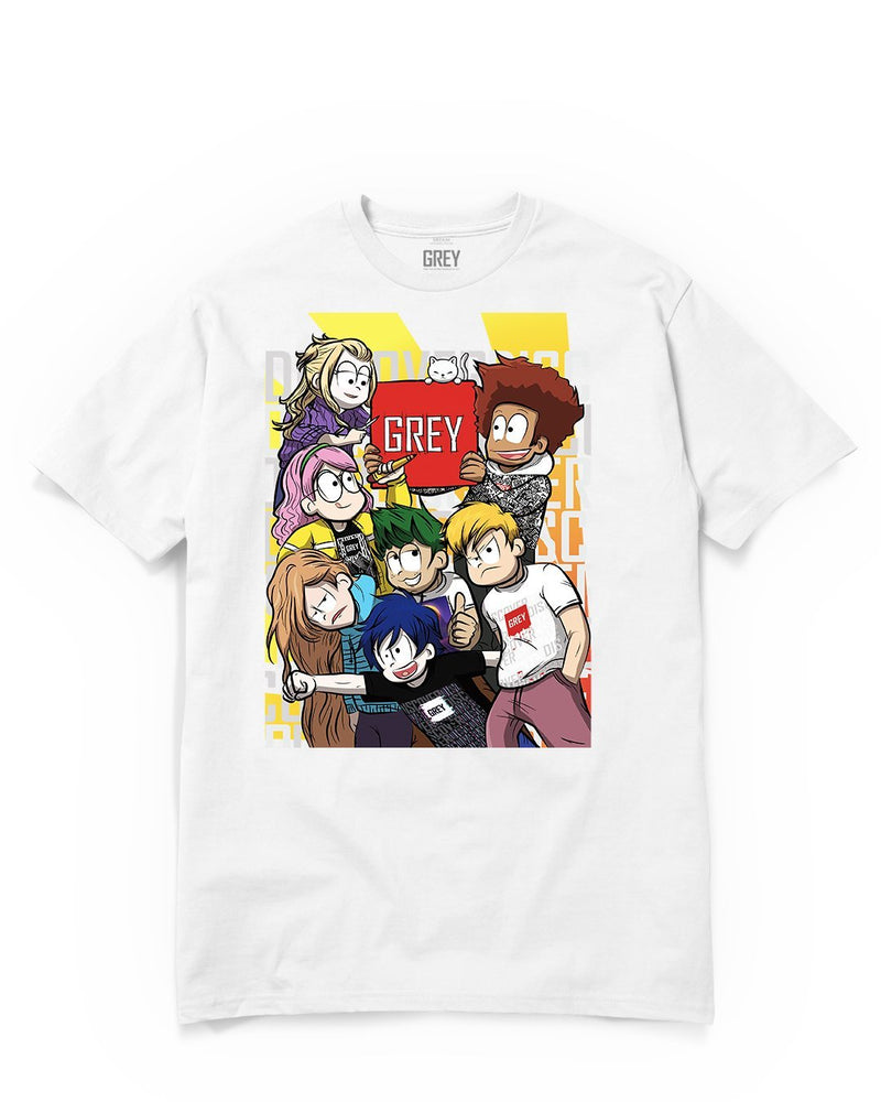 Entrepreneurs In Manga Tee-T-Shirt-White-XS-GREY Style