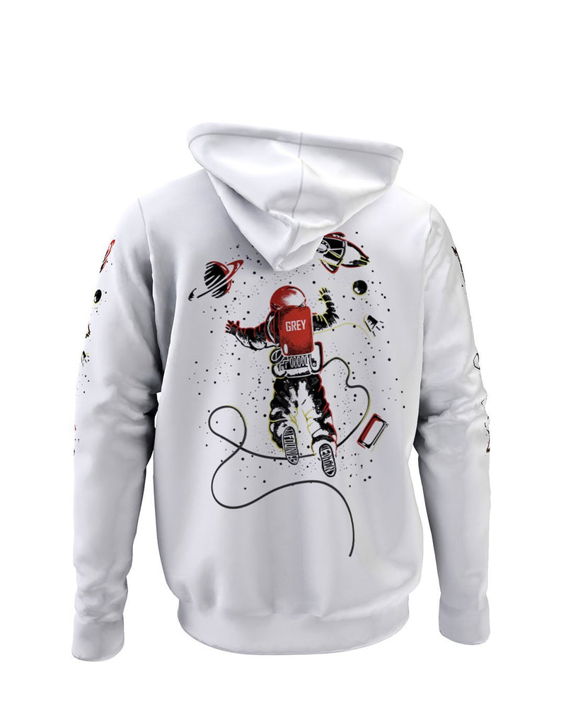 Hombres Capucha con estampado de astronauta y letra con cordón con Hombres Capucha con estampado de astronauta y letra con cordón con