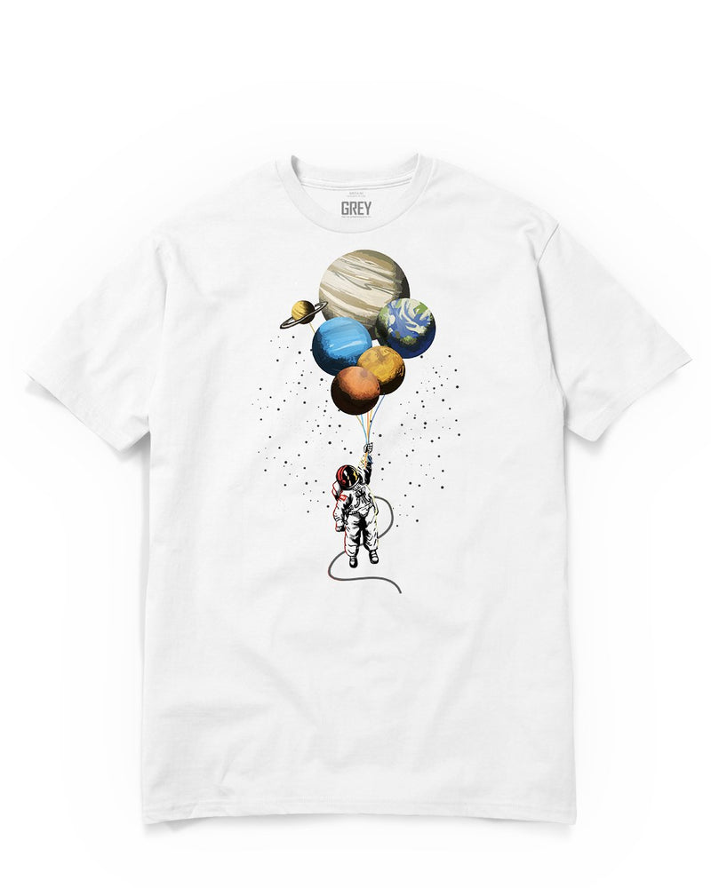 Floating Astronaut Tee-T-Shirt-White-XS-GREY Style
