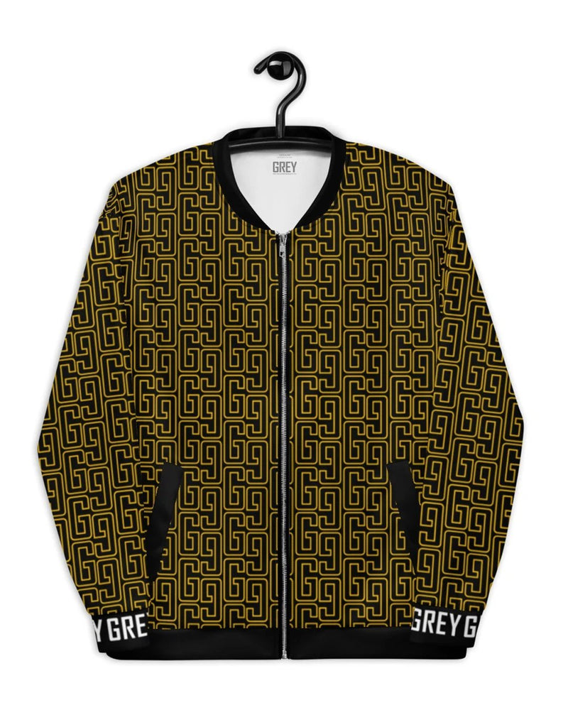 GREYGANG Signature Pattern Bomber Jacket-Sweatshirt-XS-Gold-GREY Style