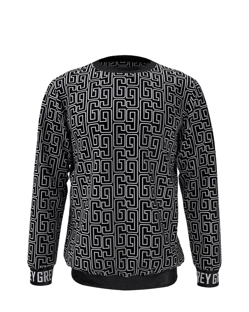 GREYGANG Signature Pattern Sweatshirt-Sweatshirt-XS-Black-GREY Style