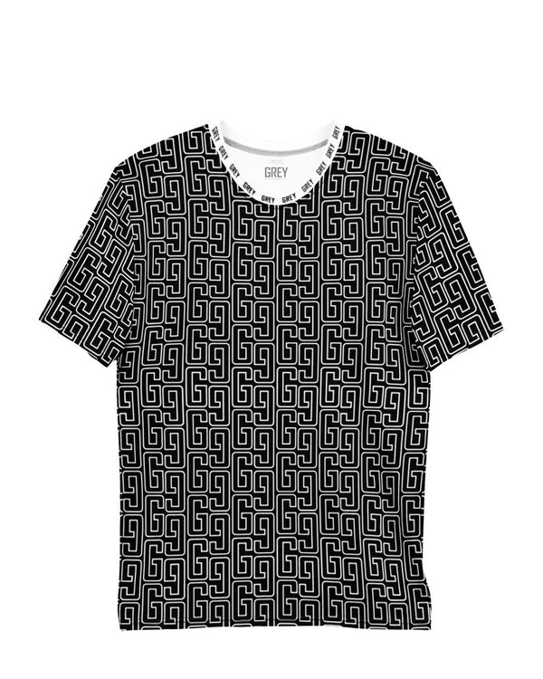 GREYGANG Signature Pattern Tee-T-Shirt-Black-XS-GREY Style