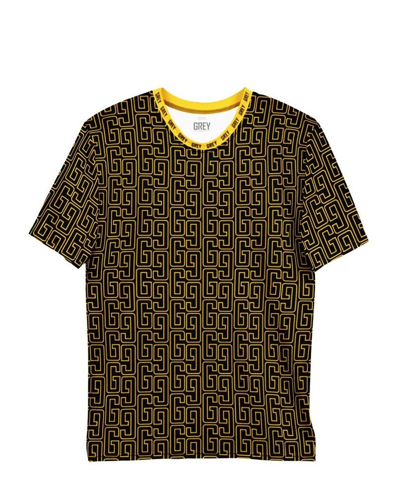 GREYGANG Signature Pattern Tee-T-Shirt-Gold-XS-GREY Style