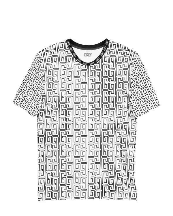 GREYGANG Signature Pattern Tee-T-Shirt-White-XS-GREY Style