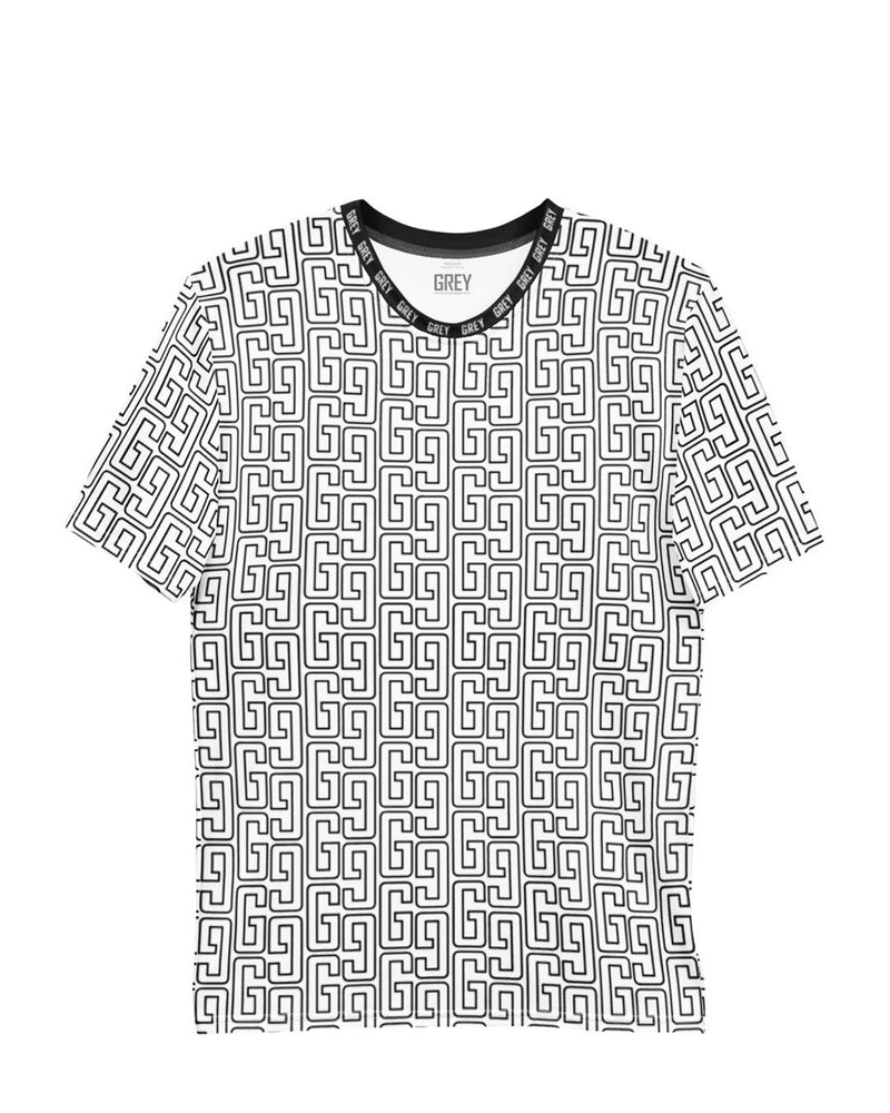 GREYGANG Signature Pattern Tee-T-Shirt-White-XS-GREY Style