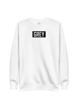 Grey Monochrome Box Logo Sweatshirt-Sweatshirt-White-S-GREY Style