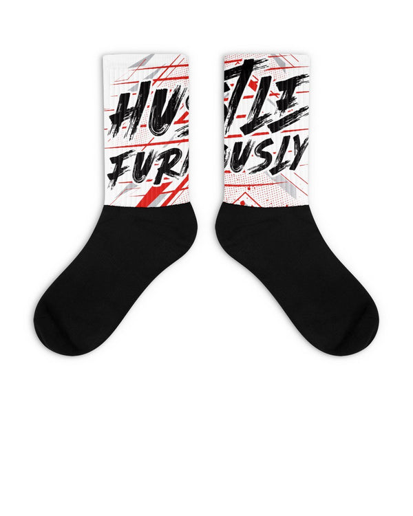 Hustle Furiously Socks-Socks-M-GREY Style