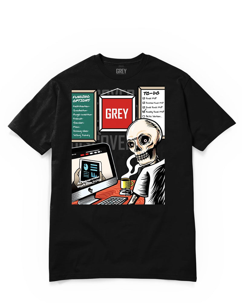 Hustle Or Die Trying Tee-T-Shirt-Black-XS-GREY Style