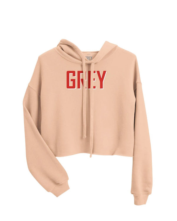Large Font Crop Hoodie-Sweatshirt-Black-S-GREY Style