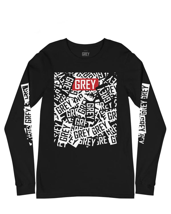 Messy Logo Long Sleeve Tee-T-Shirt-XS-GREY Style