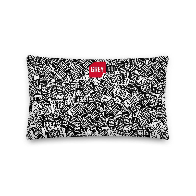 Messy Logo Premium Pillow-Pillow-20×12-GREY Style