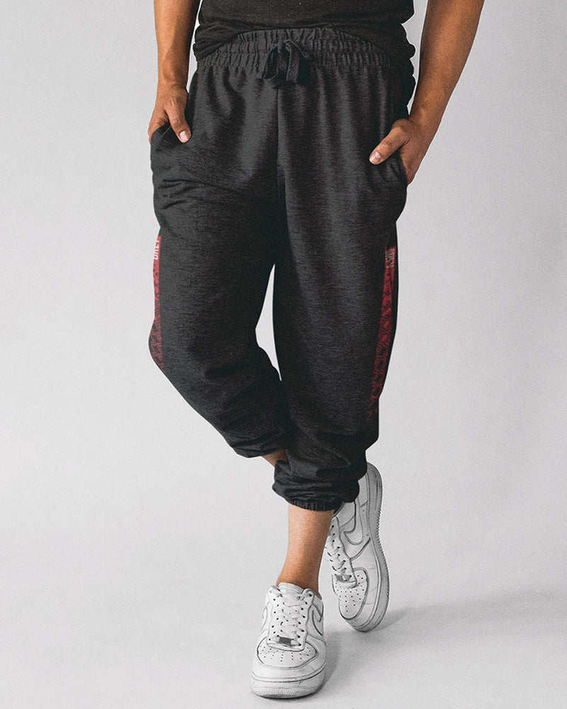 Pattern Logo Stripe Joggers-Joggers-S-GREY Style