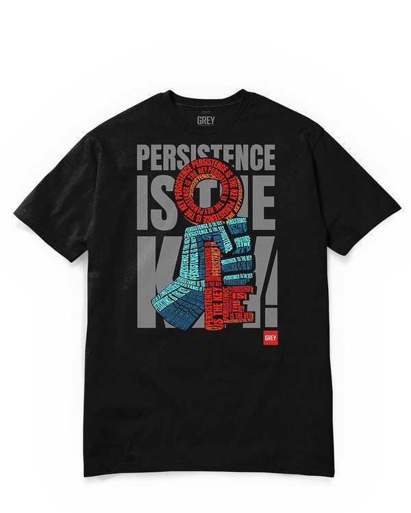 Persistence Is The Key To Success Tee-T-Shirt-White-XS-GREY Style