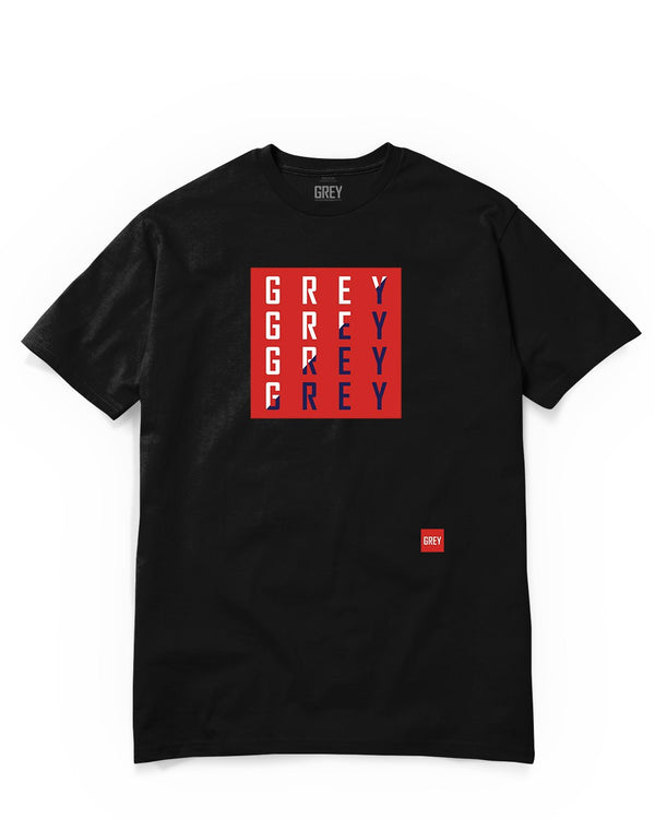 Red Square Logo Pattern Tee-T-Shirt-Black-XS-GREY Style