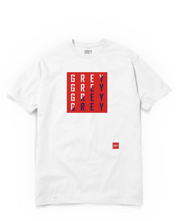 Red Square Logo Pattern Tee-T-Shirt-White-XS-GREY Style