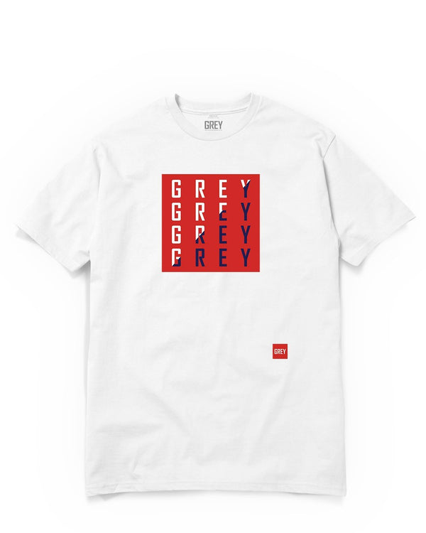 Red Square Logo Pattern Tee-T-Shirt-White-XS-GREY Style