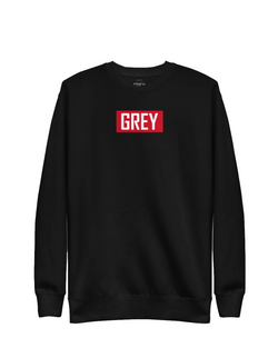 Signature Red Box Logo Sweatshirt-Sweatshirt-Black-S-GREY Style