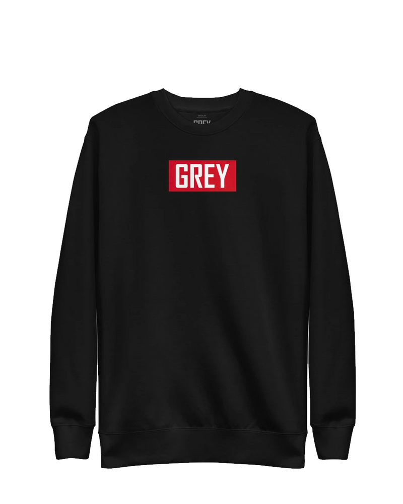 Signature Red Box Logo Sweatshirt-Sweatshirt-White-S-GREY Style
