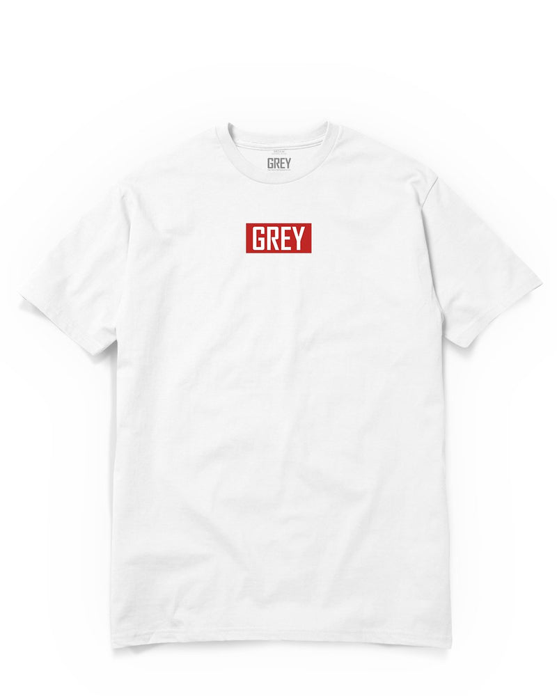 Signature Red Box Logo Tee-T-Shirt-White-XS-GREY Style