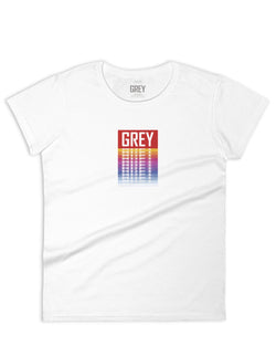 Women's Colorful Box Logo Tee-T-Shirt-White-S-GREY Style