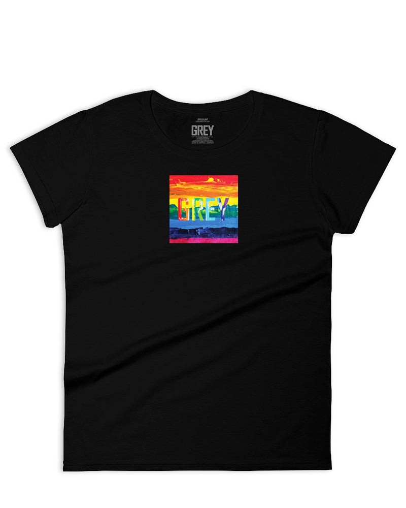 Women's LGBTQ Pride Edition Signature Logo Tee-T-Shirt-Black-S-GREY Style