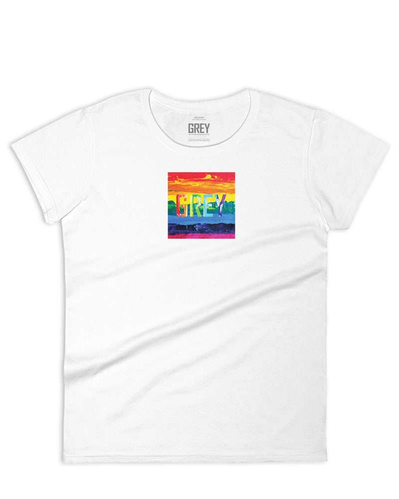 Women's LGBTQ Pride Edition Signature Logo Tee-T-Shirt-White-S-GREY Style