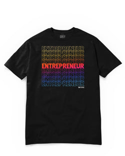 Colorful Entrepreneur Typography Tee-T-Shirt-Black-XS-GREY Style