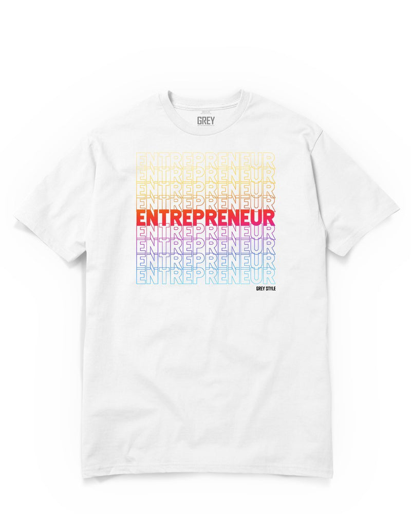Colorful Entrepreneur Typography Tee-T-Shirt-White-XS-GREY Style