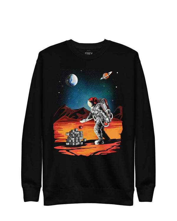 Discoverer Astronaut Sweatshirt-Sweatshirt-Black-S-GREY Style