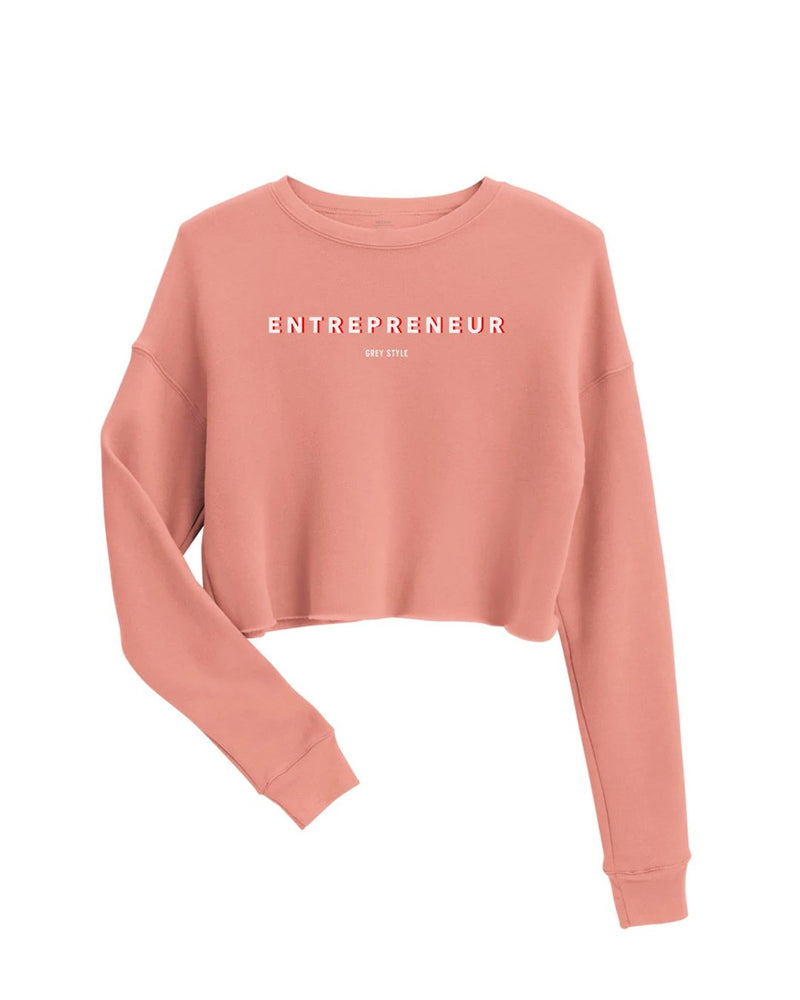 Entrepreneur Crop Sweatshirt-Sweatshirt-Mauve-S-GREY Style
