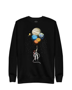 Floating Astronaut Sweatshirt-Sweatshirt-Black-S-GREY Style