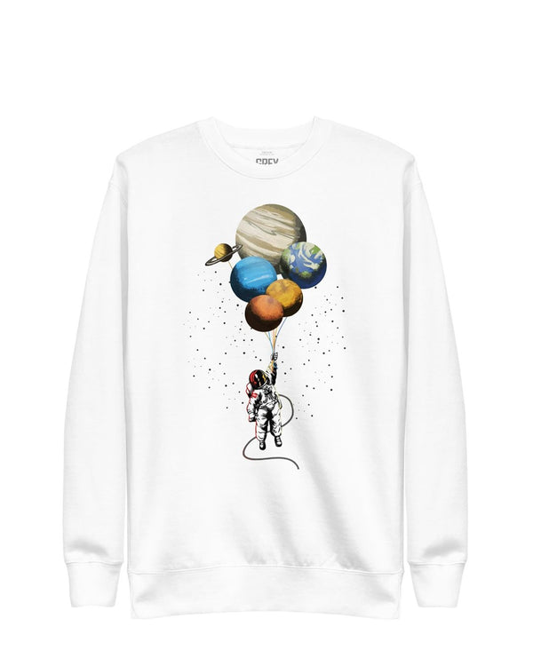Floating Astronaut Sweatshirt-Sweatshirt-White-S-GREY Style