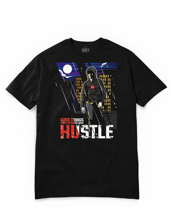Good Things Come To Those Who Hustle Tee-T-Shirt-Black-XS-GREY Style